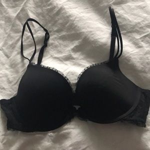 Black bra with lace detail